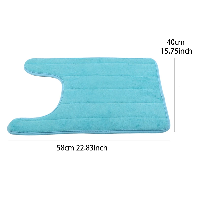 1pc New Washroom Toilet Foot Mat U-Shaped Floor Mat Waterproof Pad Bathroom Water Absorption Anti-Skid Pad