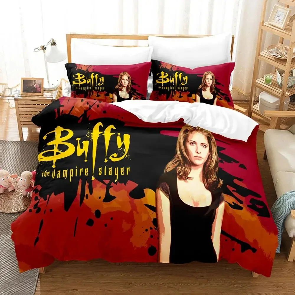 

Buffy the Vampire Комплект постельного белья Single Twin Full Queen King Size Комплект постельного белья для взрослых и мальчиков Наборы пододеяльников для спальни 3D bettw ((che 135x200