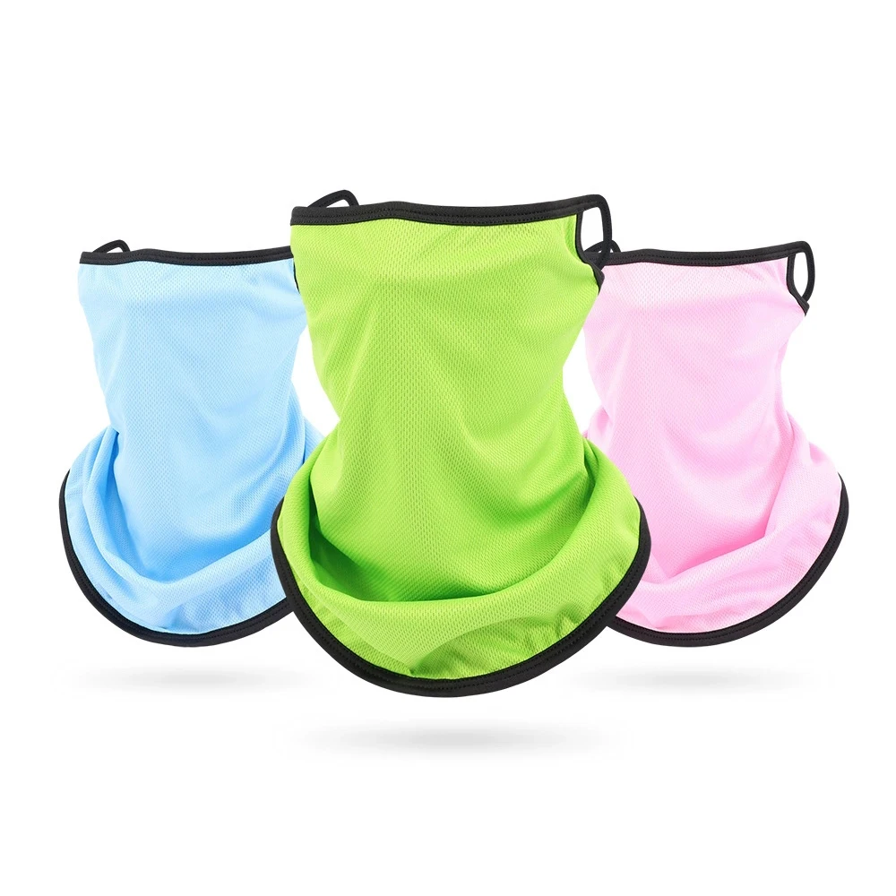 Breathable Motorcycle Rider Earloops Neck Gaiter Multi-function Cycling Face Mask Solid Color Tube Scarf for Men and Women