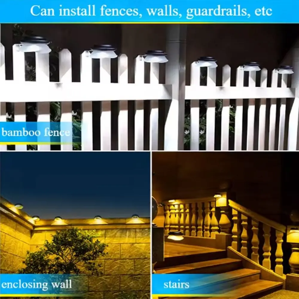 

Solar Powered Outdoor Solar Lamp Energy Saving Super Bright Solar Fence Lights Frost Resistance High Temperature Resistance