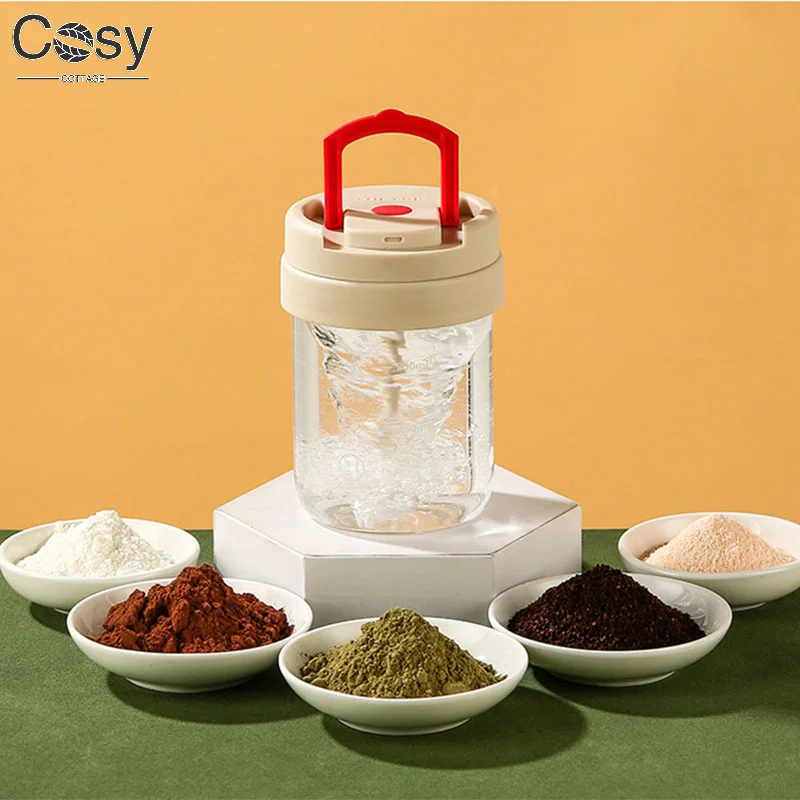 Protein Shaker Bottles Handy Practical Protein Shaker Bottle For Workout ﻿ Portable Automatic Mixing Measuring Cup Glass Safety