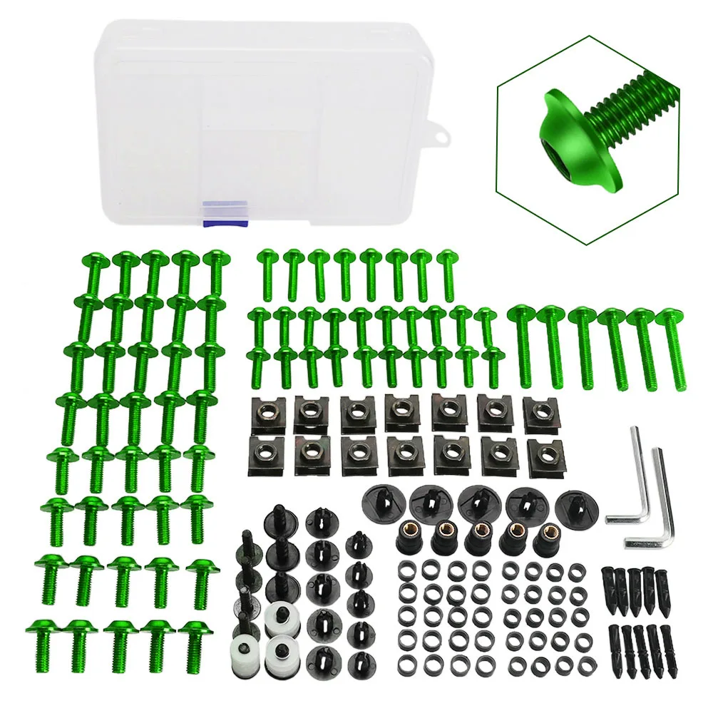 

210PCS CNC Screws Fairing Bolt Nut Kit For Kawasaki Z500 Z250 Z400 Z650 Ninja 250R 300 500 650 ZX10R ZX14R 6R 7R 9R Z750 Z1000