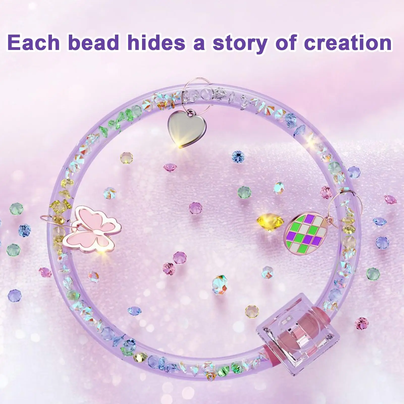 Zestaw do robienia bransoletek Maszyna do robienia bransoletek z zawieszkami Zabawka jubilerska Rękodzieło Świąteczne prezenty do pończoch dla dzieci Dziewczynka 3 lata