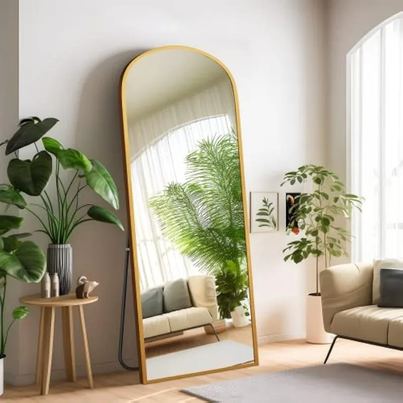 Arched Full Length Mirror Standing Hanging or Leaning Against Wall, Oversized Large Bedroom Mirror Floor Mirror Dressing