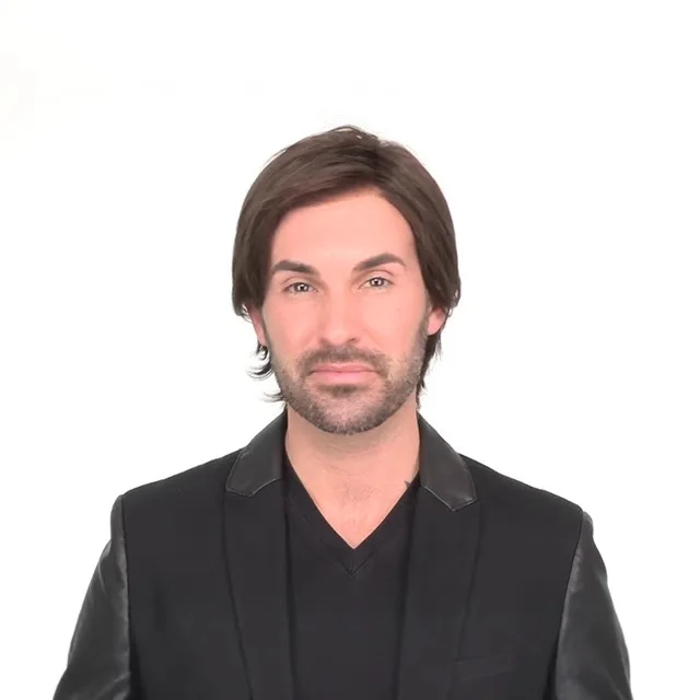 

Men's wig partial fashion high temperature silk chemical fiber wig men's wig