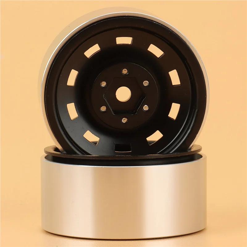 

WOWFU-4PCS 1.9Inch Metal Beadlock Wheel Hub Rim For 1/10 RC Crawler Car