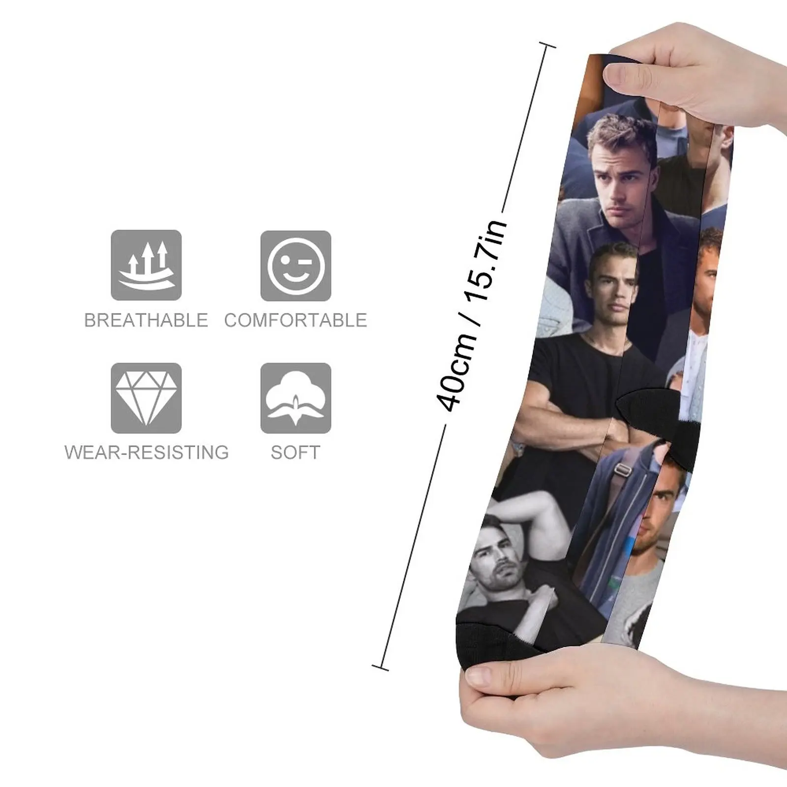 Theo James photo collage Socks kids socks happy socks Ankle socks woman