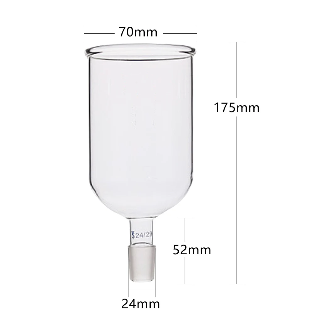 Embudo de vidrio cilíndrico (interfaz estándar), instrumento de vidrio para experimentos químicos, resistencia a altas temperaturas, 50-1000ml