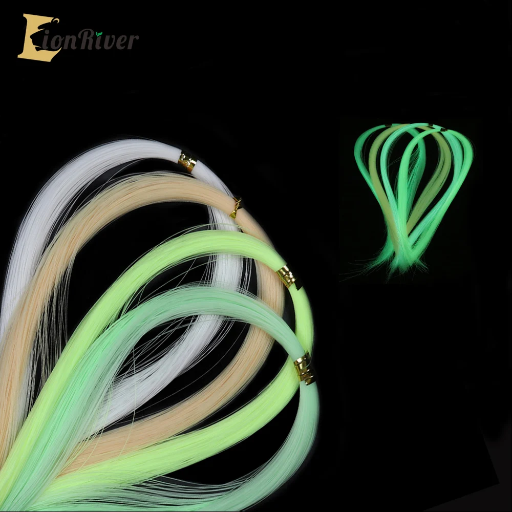 LIONRIVER pesca a mosca filo di fibra luminosa materiale Super incandescente per trota Fly Lure Streamers Assist Hook Sabiki Rigs