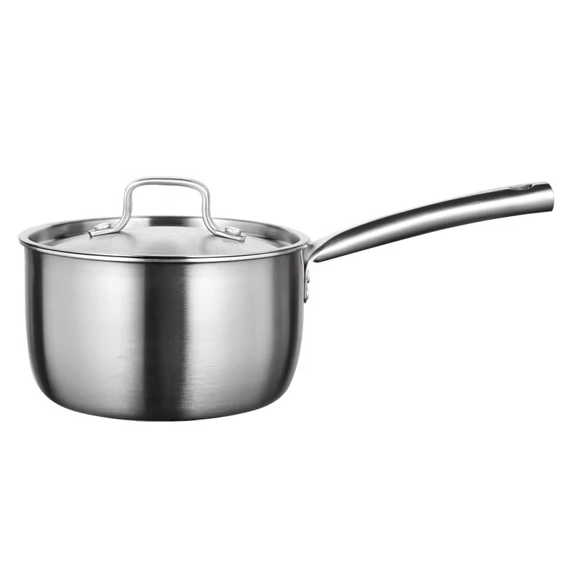 

Food Grade 304 Stainless Steel Milk Pot, Thick Bottom Non-Stick Saucepan for Home Kitchen Use