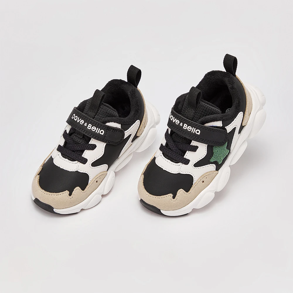 Dave Bella Children's Winter Warm Velvet Shoes for Boys Autumn Casual Shoes Children's Anti slip Sports Outdoor Shoes DB4254320