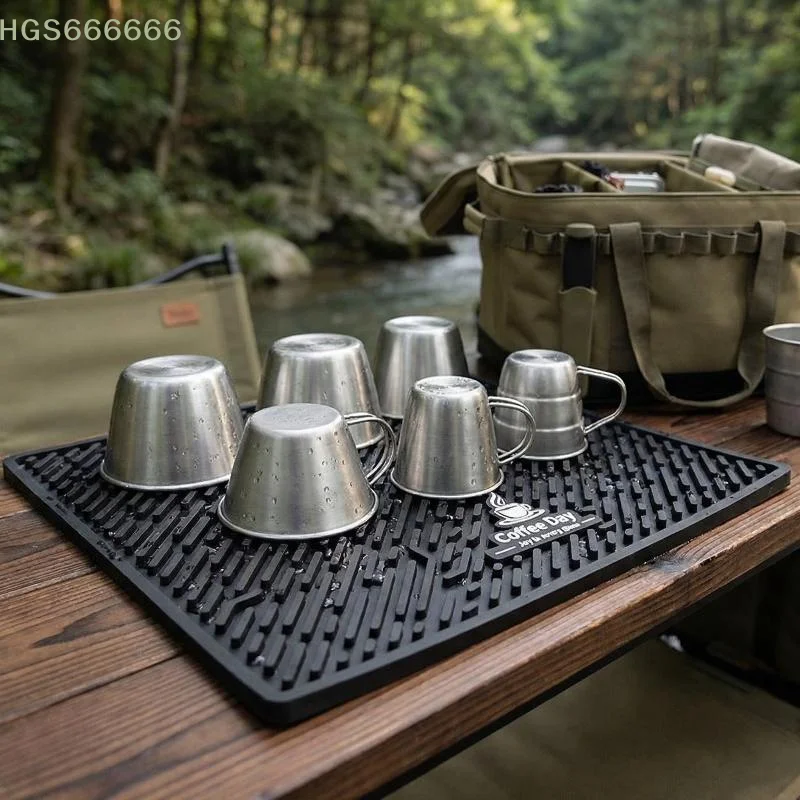

Flexible Silicone Bar Mat Non Slip Heat Resistant Thick Pad for Kitchen Tableware Cups and Coffee Bar