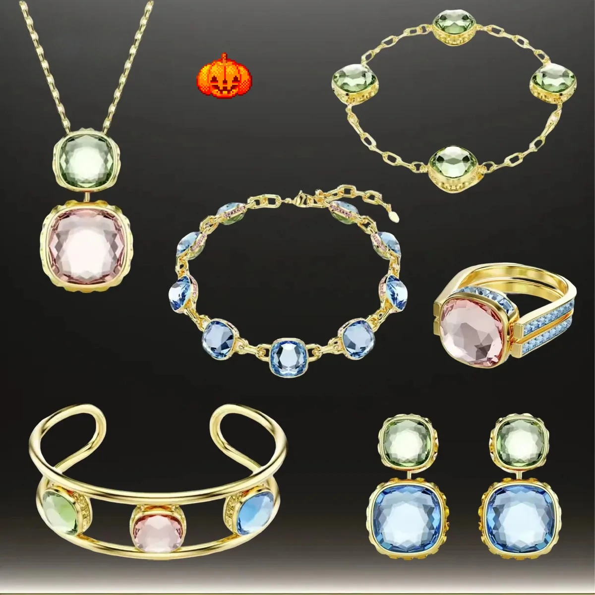 

2025 New Fashion Hot-Selling Necklace, Pendant, Earrings, and Bracelet Jewelry Set - Candy Colors, Simple and Elegant