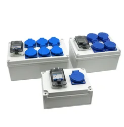 Home appliance outdoor waterproof socket with box 16A three five hole 10A wiring panel 220V industrial waterproof power box