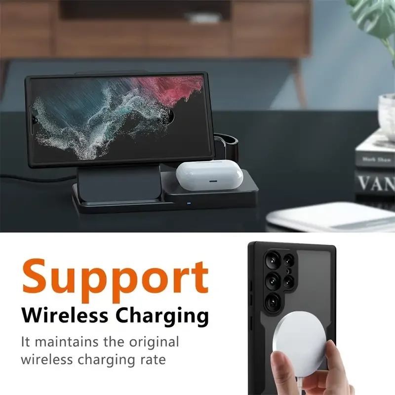 Protector de pantalla de cuerpo completo, funda transparente para teléfono Samsung Galaxy S24 Ultra S23 S22 Plus S21FE A52 A54 A53 A14 A13, 360