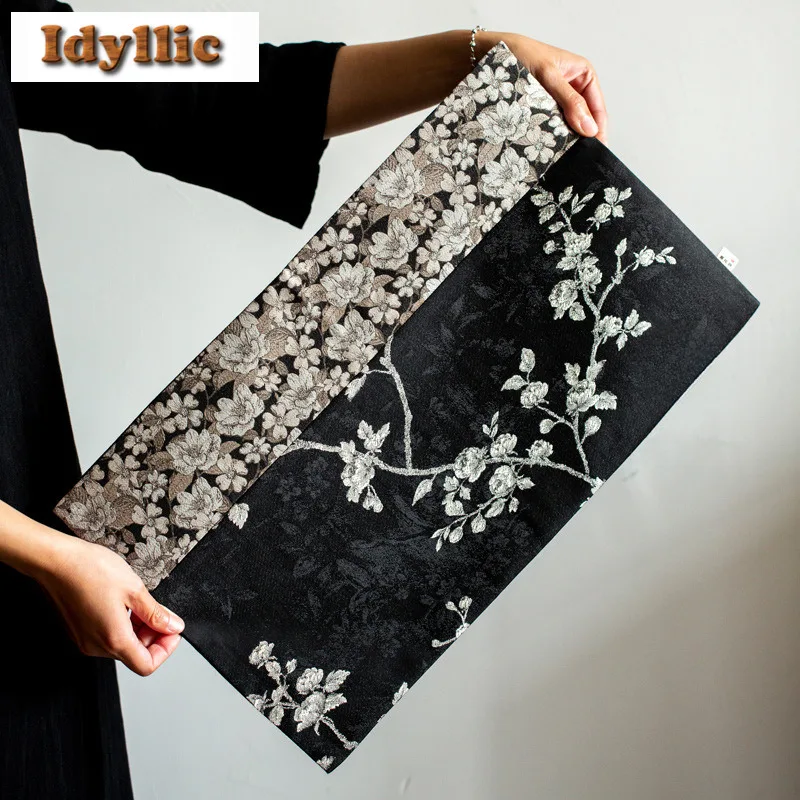 

Тканые коврики для чайного стола с цветочным принтом, роскошные подставки для напитков, домашний коврик для обеденного стола, тканевый коврик для чайного оборудования, украшения, аксессуары, ремесло