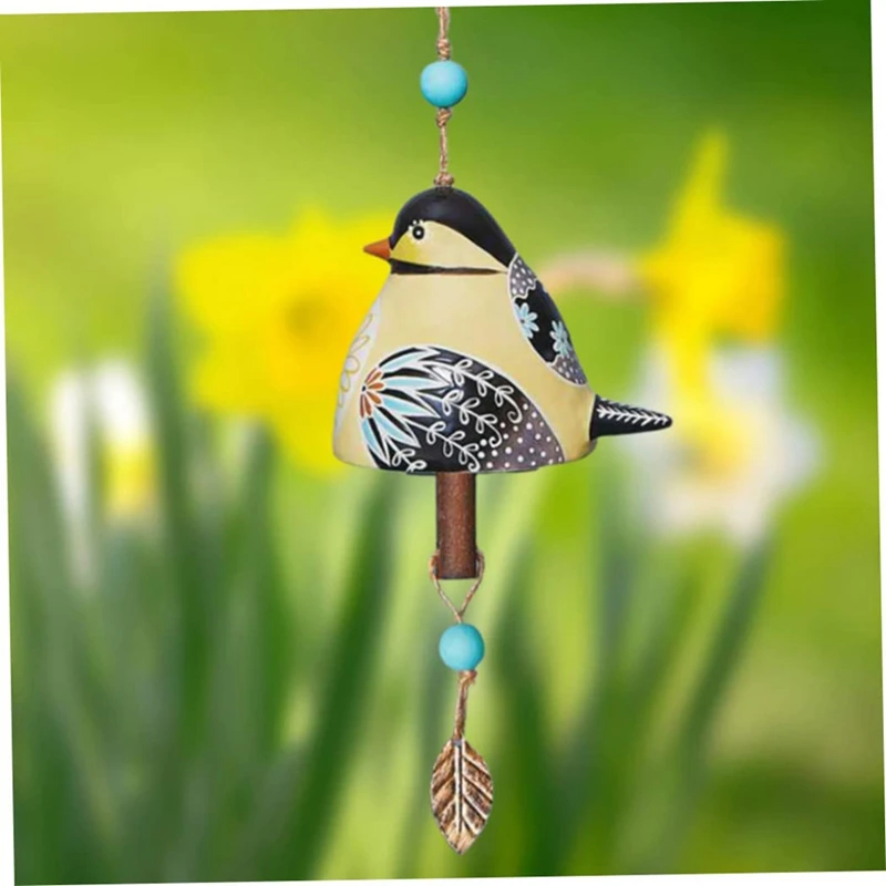 Bird Song Bell Garden Decoration,Hanging Rustic Wind Chime, Pendant Metal Tube Bell Door Bell Pendant, Festival Gift A-ABHG view 5