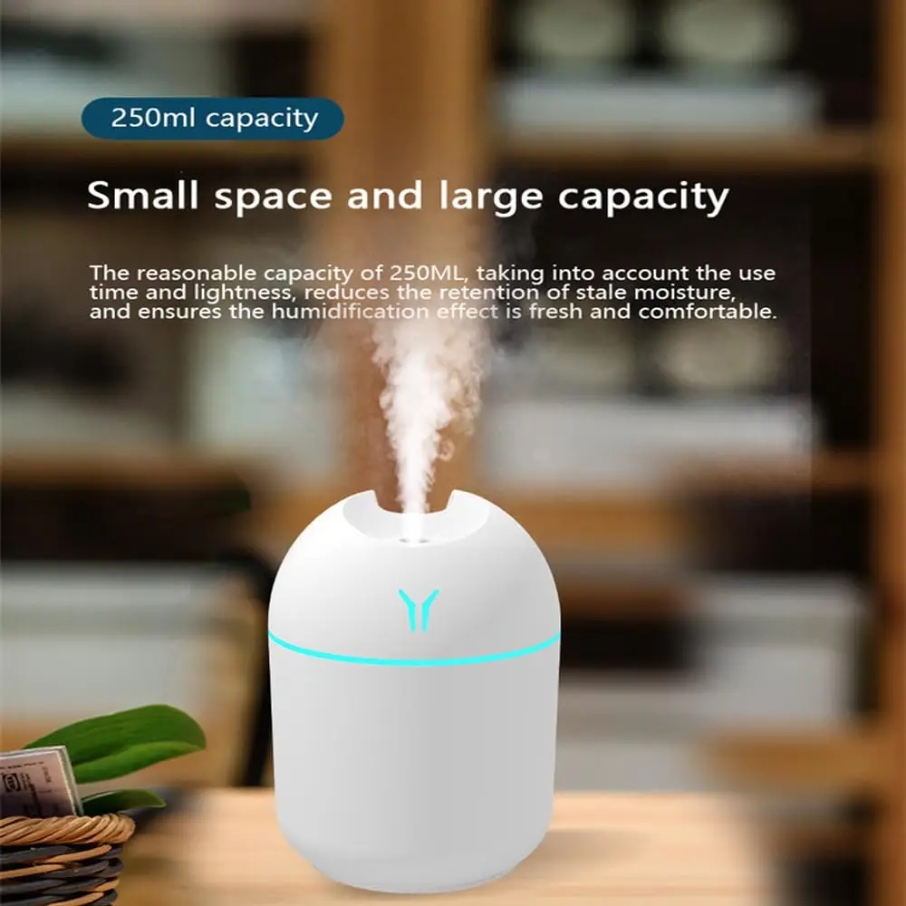 Увлажнитель воздуха с холодным туманом, 250 мл, с искусственным светом, мини-увлажнитель воздуха H2O с автоматическим отключением, персональный Рабочий стол для дома