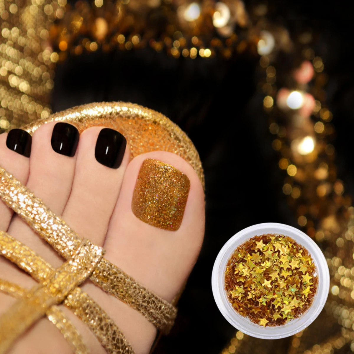 

12pcs Nail Art Sequins Manicure Decoration Supplies for Women Lightweight Unique Design Glitter Nail Stickers