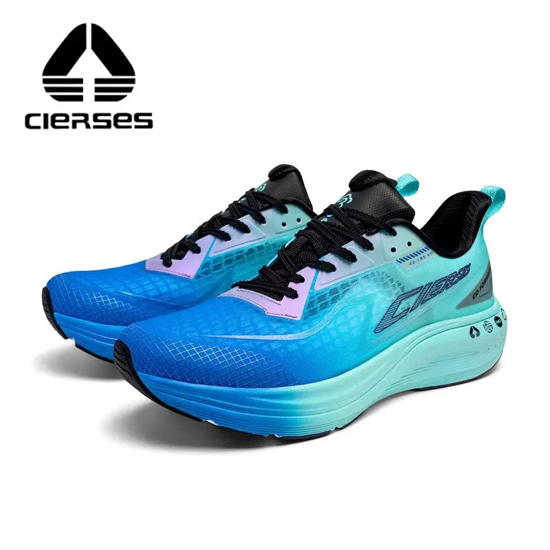 CIERSES Full Palm Marathon Racing Men's Running Shoes Sports Professional Marathon Lightweight Breathable Female Sneakers 2438-5