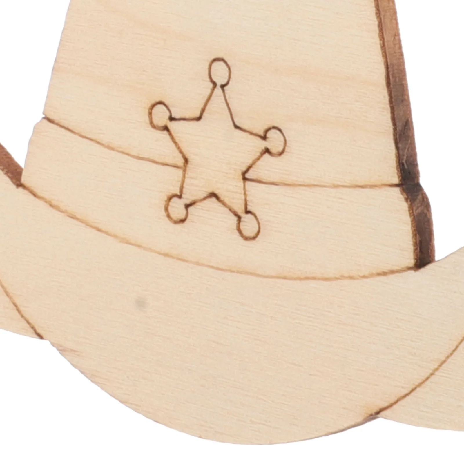 

50Pcs Wooden Cowboy Hat Cutouts Blank Wood Pieces for DIY Crafts Natural Wood Slices Western Theme Decoration Party Favors Home