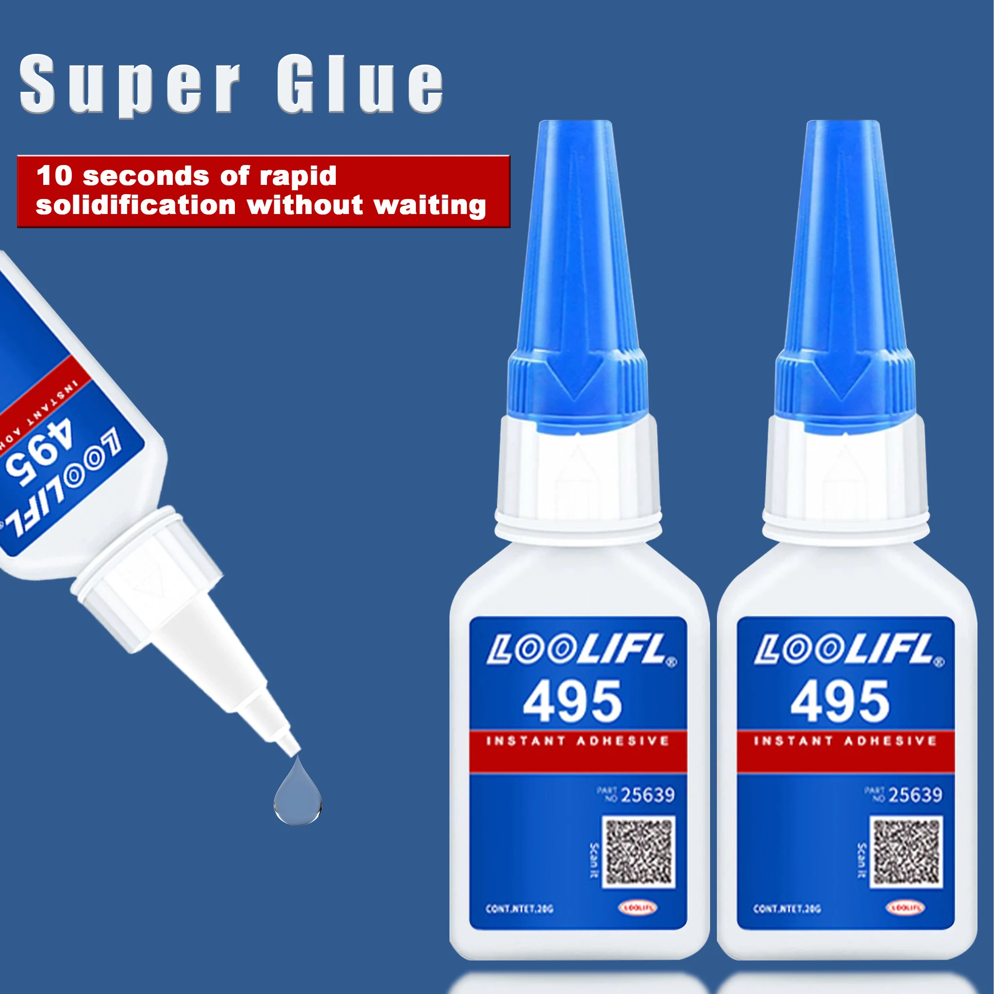 

LOOLIFL20g 401Super Glue - Suitable for glass, wood, ceramics, and metal, easy to apply, perfect for DIY crafts and home repairs