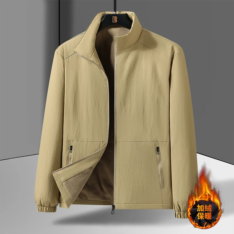 

Autumn Winter Bomber Jacket Men Fleece Lined Casual Jacket Men Fashion Clothing 2025 Brand New Slim Fit Thicken Warm Coat