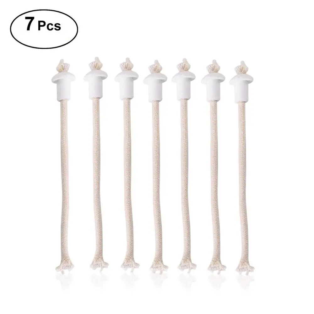 7pcs New Cotton Lamp Wick Oil Lamp Wick Ceramic Cotton Wick Holder Durable Replacement Ceramic Lamp Wick Lamps