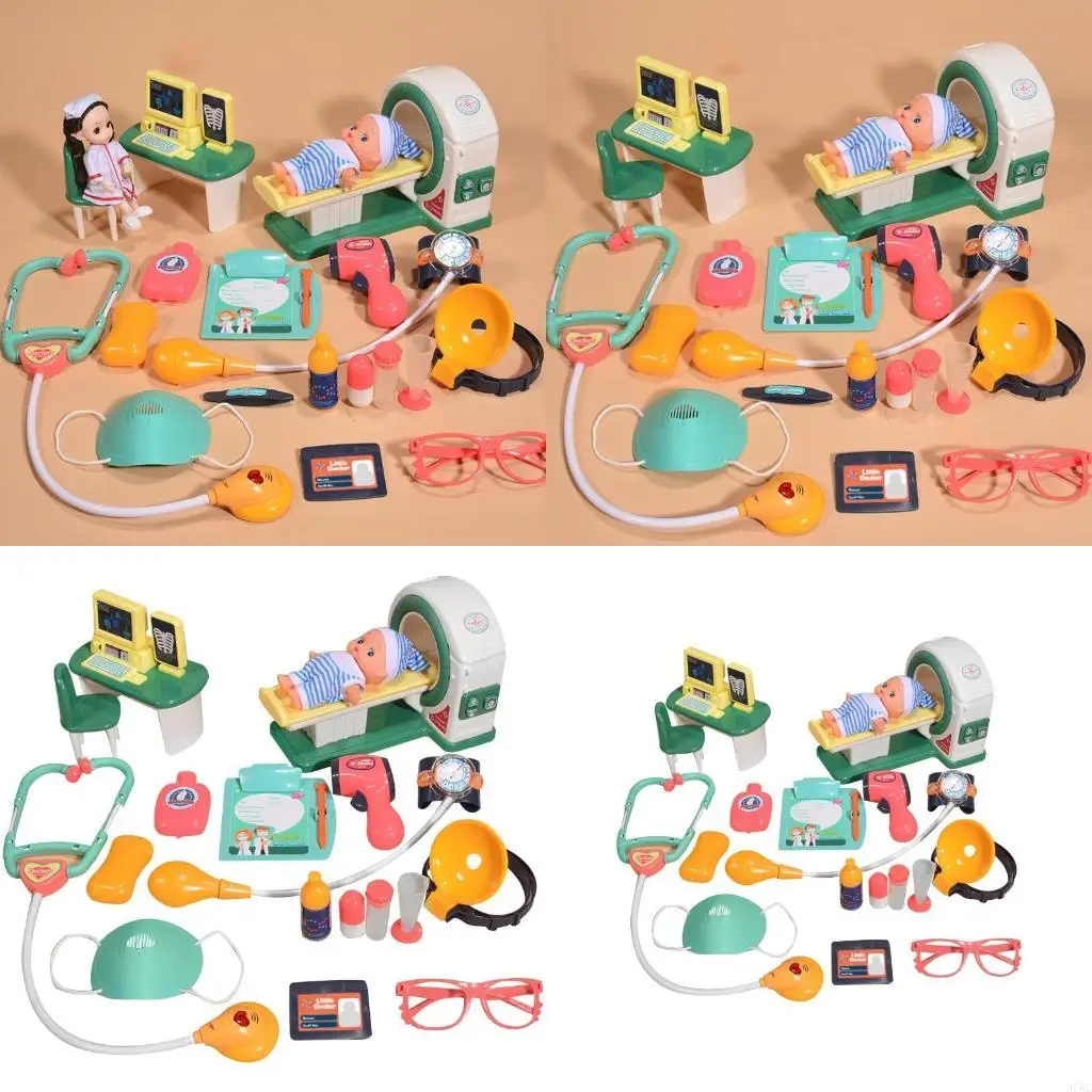 97BC Juego médico eléctrico electrónico para niños, juguetes educativos portátiles para habilidades diarias