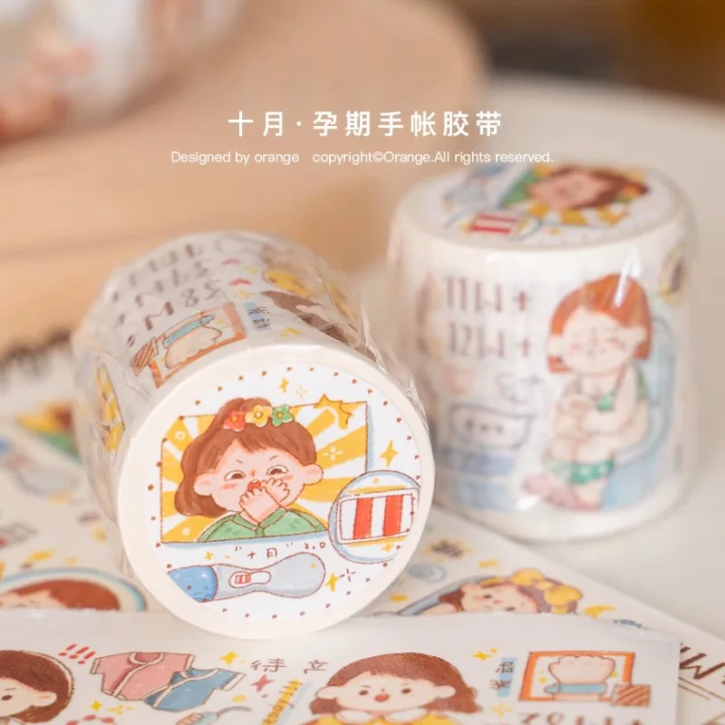 

Orange StudioTen Months Of Pregnancy Special Oil Washi Tape Craft Supplies DIY Scrapbooking Card Making Decor Plan Sticker