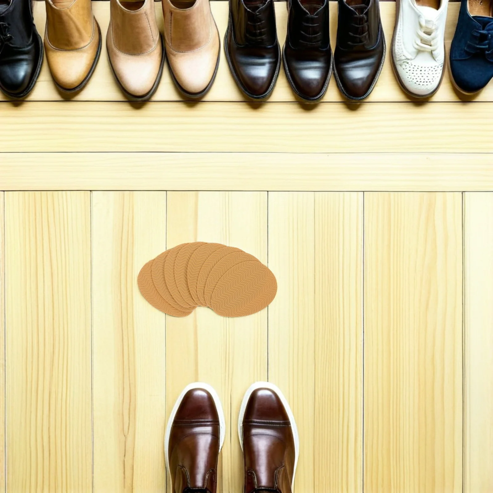 

4Pair Non-Slip Shoe Pads Self-Adhesive Sole Protectors for Heels Sneakers Dress Shoes Anti Skid Bottom Shoe Protector Wave