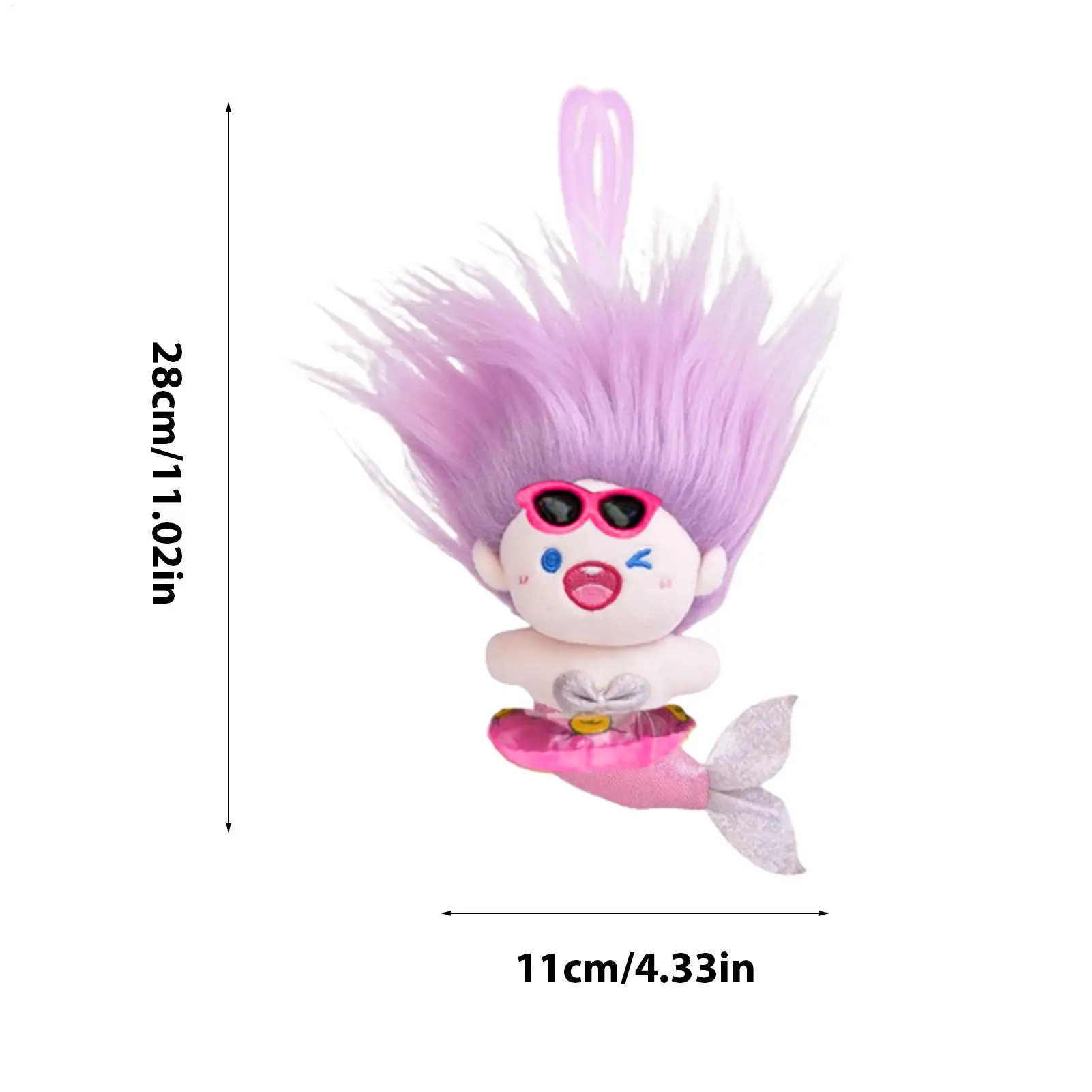 Simpatici ornamenti a forma di sirena in peluche Portachiavi a forma di cartone animato Ciondolo imbottito Novità Figure Fascino per ragazze e donne per borsa da scuola