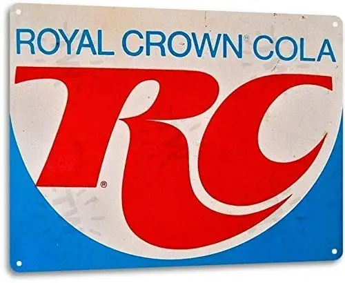 1pcs,Kalynvi Royal Crown Rc Cola Logo Soda Pop Ad Vintage Look Retro Wall Decor Bar Metal Tin Sign