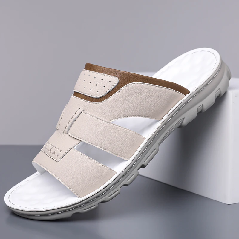 

Men Summer New Comfortable Breathable Cool Drag Size 38-48 Color Blocked Soft Sole Anti Slip Outdoor Beach Shoes