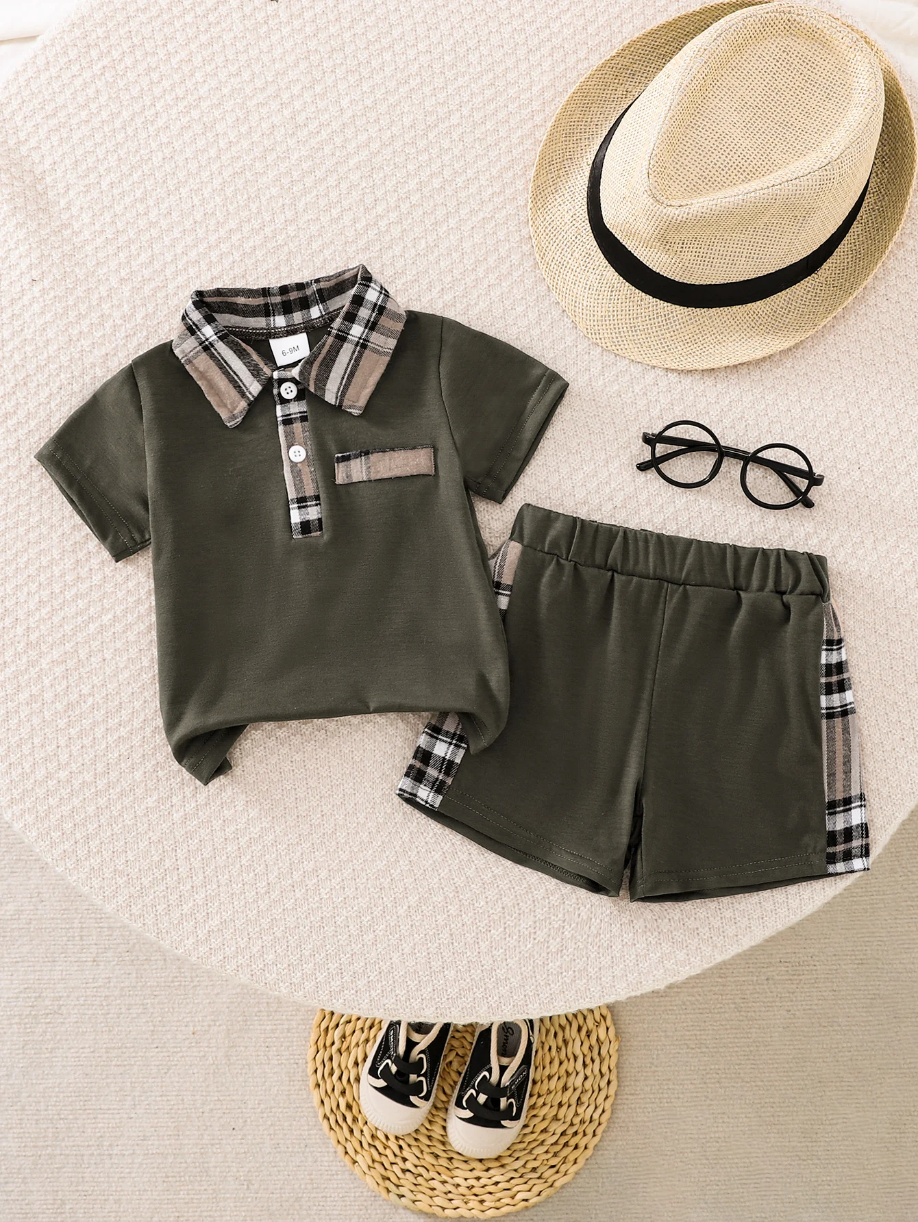 Conjunto de Ropa Casual de Verano de 2 Piezas para Bebés y Recién Nacidos, Camiseta Polo de Manga Corta + Pantalones Cortos, Conjunto de Verano para Niños de 0 a 2 Años