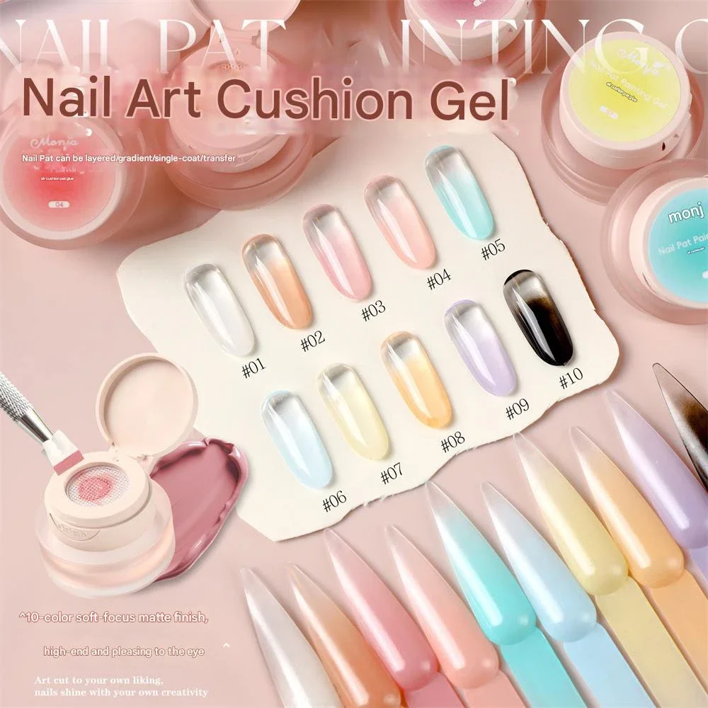 5g Nagel-Luftkissen-Patting-Gel, einfarbig, Farbverlauf, Blooming Painting Gel Polish, UV/LED Maniküre, DIY Salon Nagelkunst Lack – Detail 8