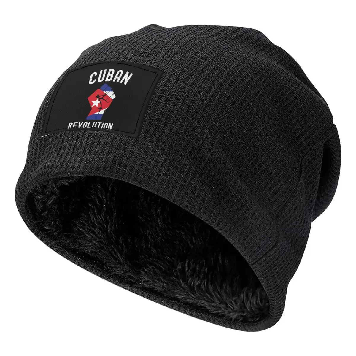 Cuban Revolution Cuba Flag Design Vintage Beanies Caps Fleece-Lined Bonnet Hat Warm Fashion Autumn Winter Outdoor Skullies Hats