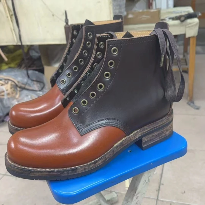 

Мужские винтажные ботинки High Street VISVIM, мужская повседневная кожаная обувь, мужские ботинки на толстой подошве, походные ботинки