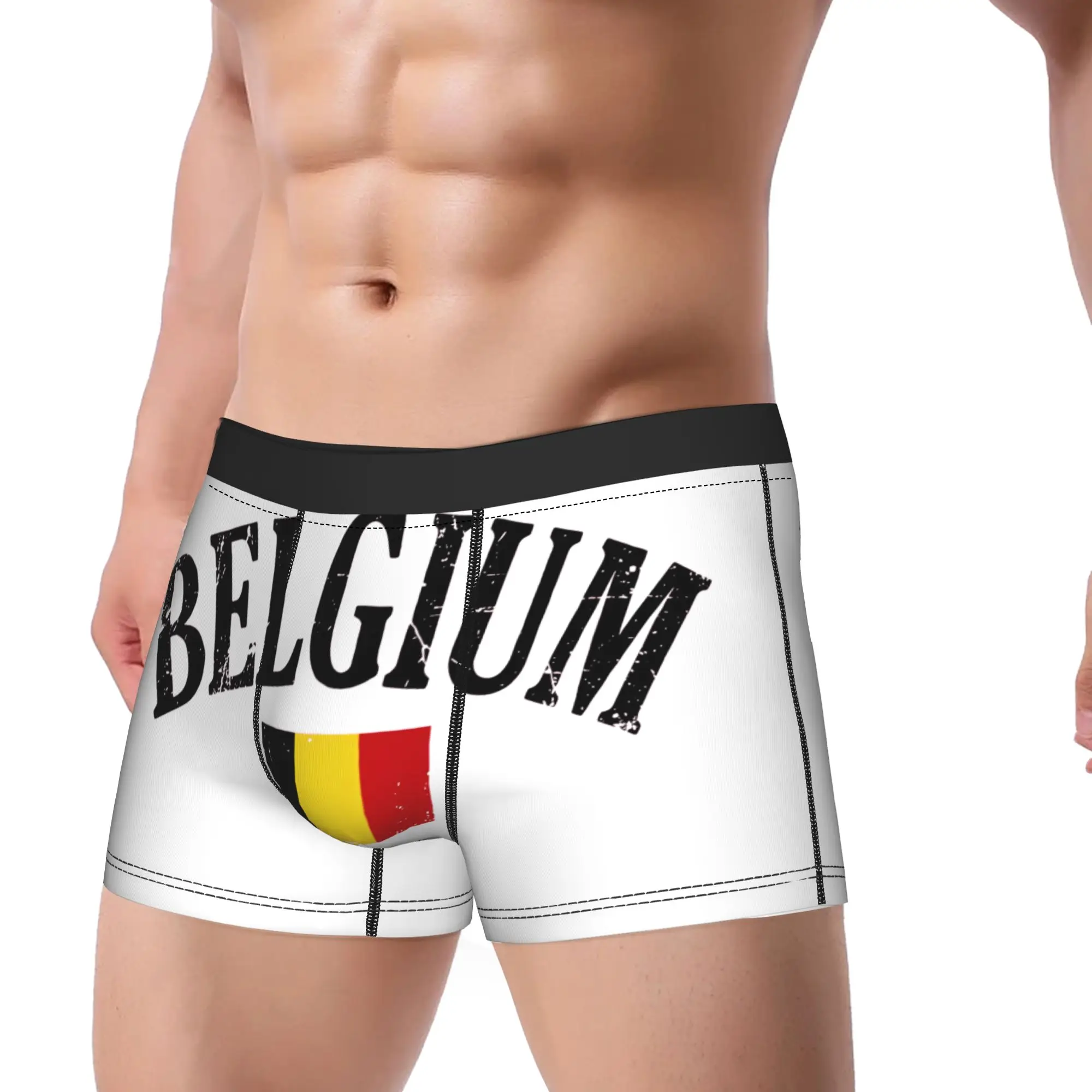 Belgium Flag Underwear  Custom DIY Trunk High Quality Male Panties Classic Boxer Brief Birthday Gift