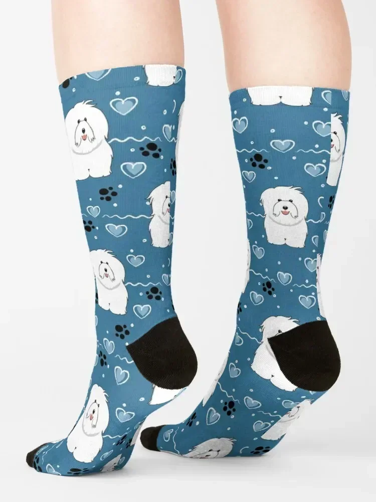 Love White Coton de Tulear Bichon Frise Dog Calcetines de colores senderismo regalo de Navidad Calcetines Mujeres Hombres