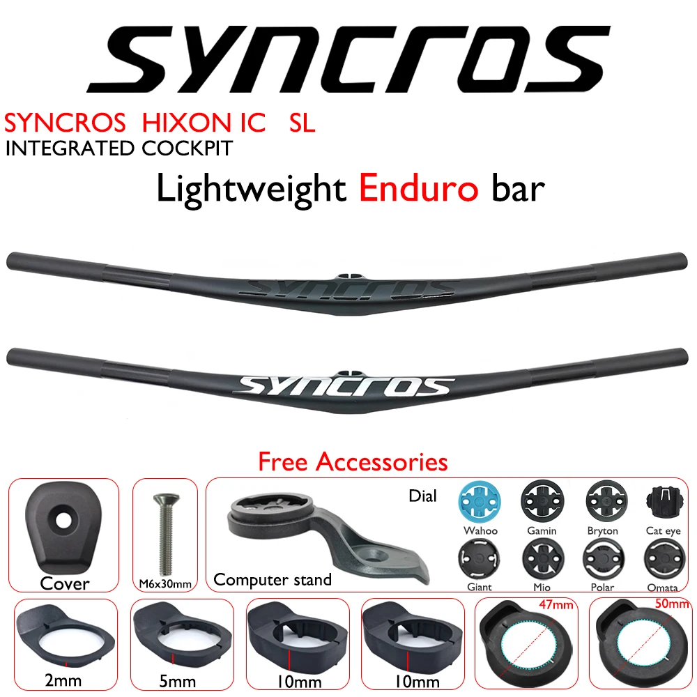 

SYNCROS Hixon iC SL carbon fiber mountain bike integrated handlebar, suitable for XC/Enduro, 28.6mm, 740mm, with computer mount