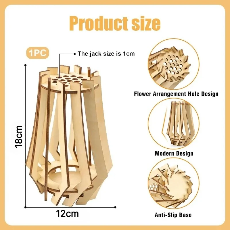 Vase and Bouquet Display Stand DIY Wooden Stand for Lego Roses,Cherry Blossoms,Sunflowers,Tulips,Daffodils,Lotus Home Decoration