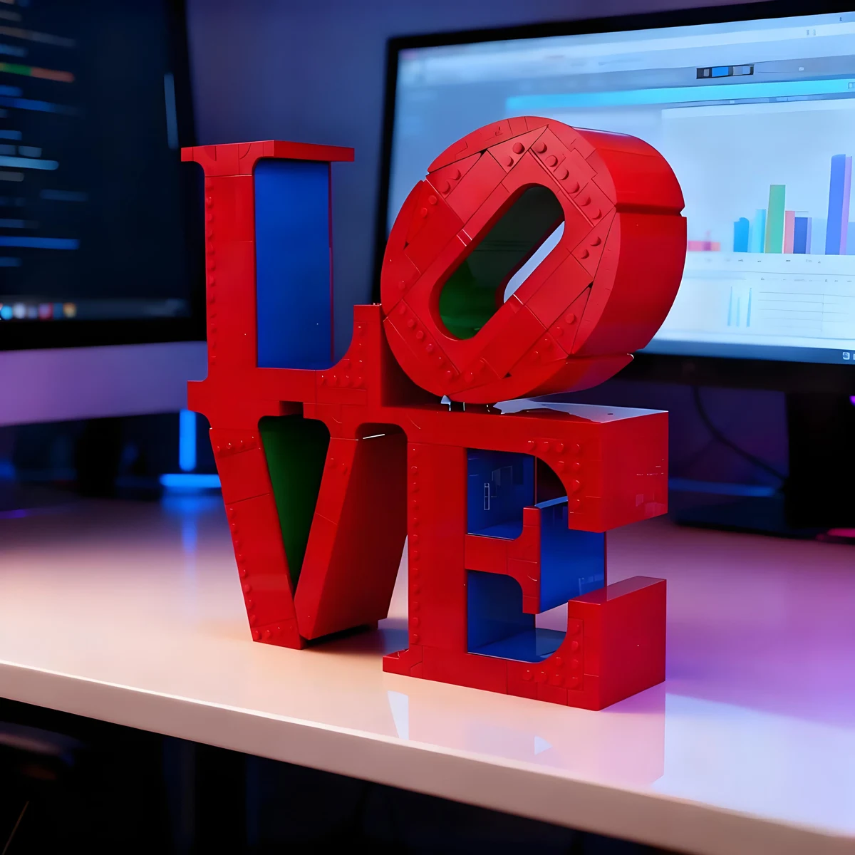 ART Display Crafts Brick LOVE Sculpture Lover Decoration Gift Home Office Display Friends MOC-31214 Model Building Block Toys