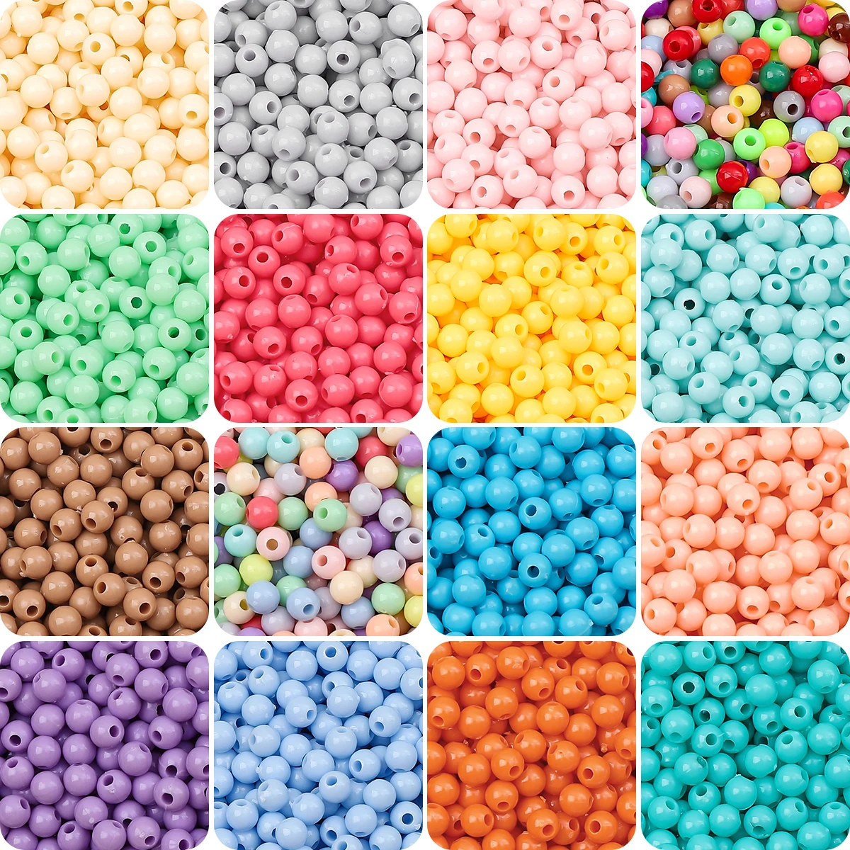 20g 900 stücke 3mm Acryl runde Perlen Macarons Farben lose Raum Perlen für Armband Halskette Schlüssel bund DIY Schmuck Handwerk Perlen