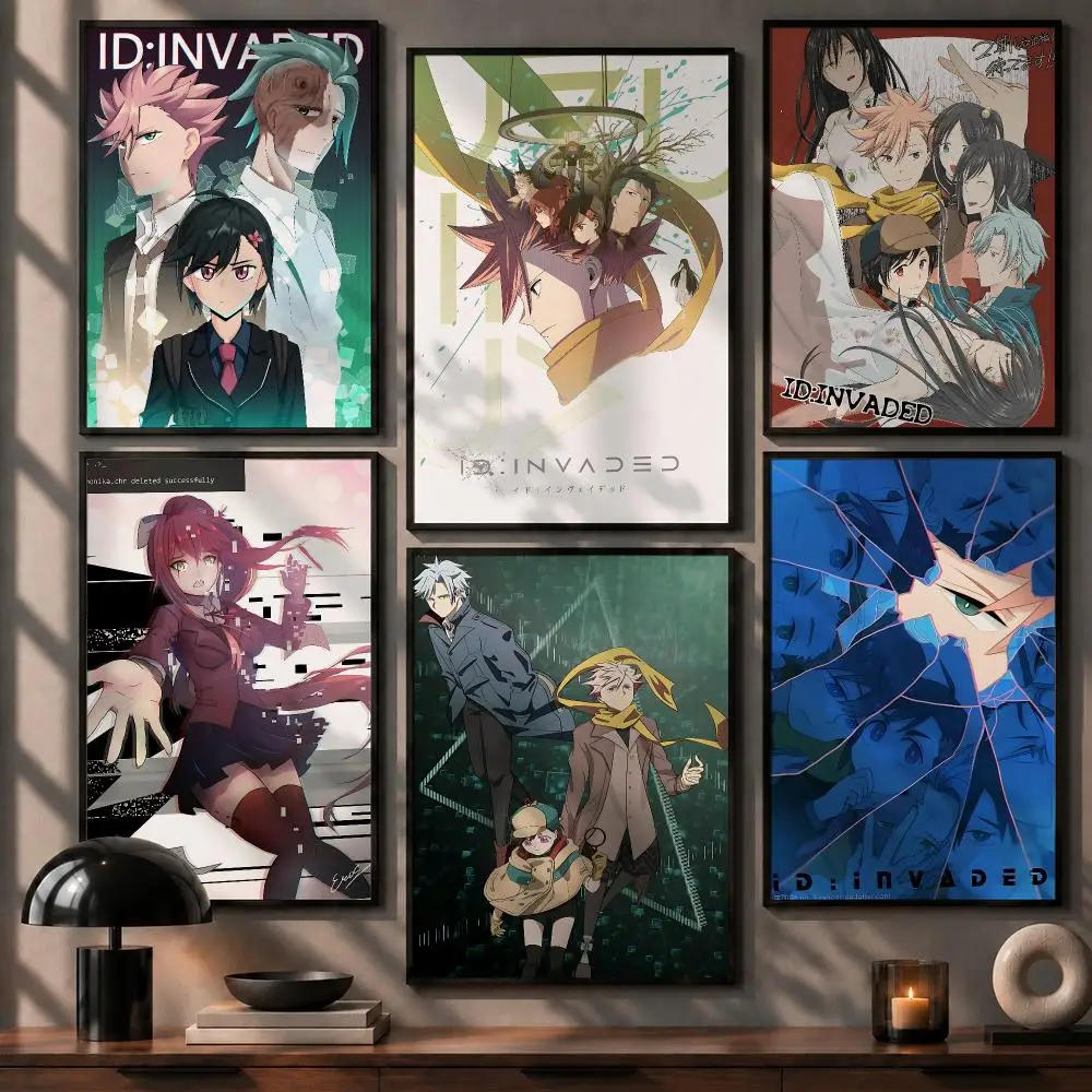 Sharp Anime ID: INVADED Poster No Glue Residue Self-Adhesive Art Poster Wall Decor for Bedroom Living Room