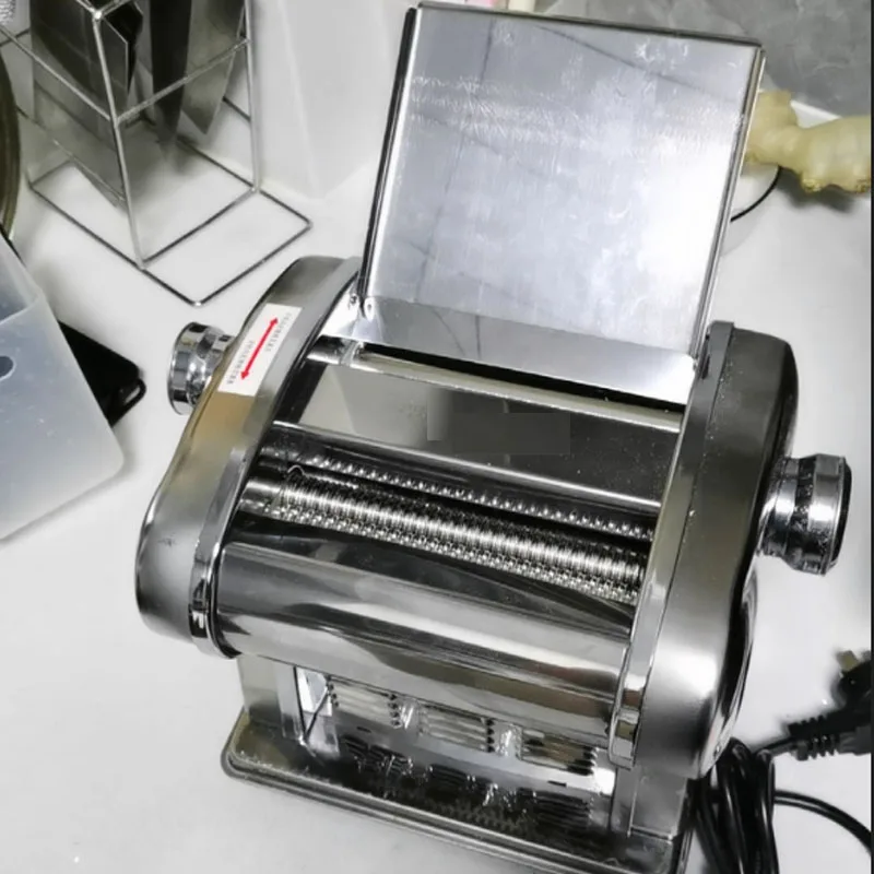 Elektrische Nudelmaschine aus Edelstahl, Nudelherstellungsmaschine, Teigausrollmaschine, Teigroller