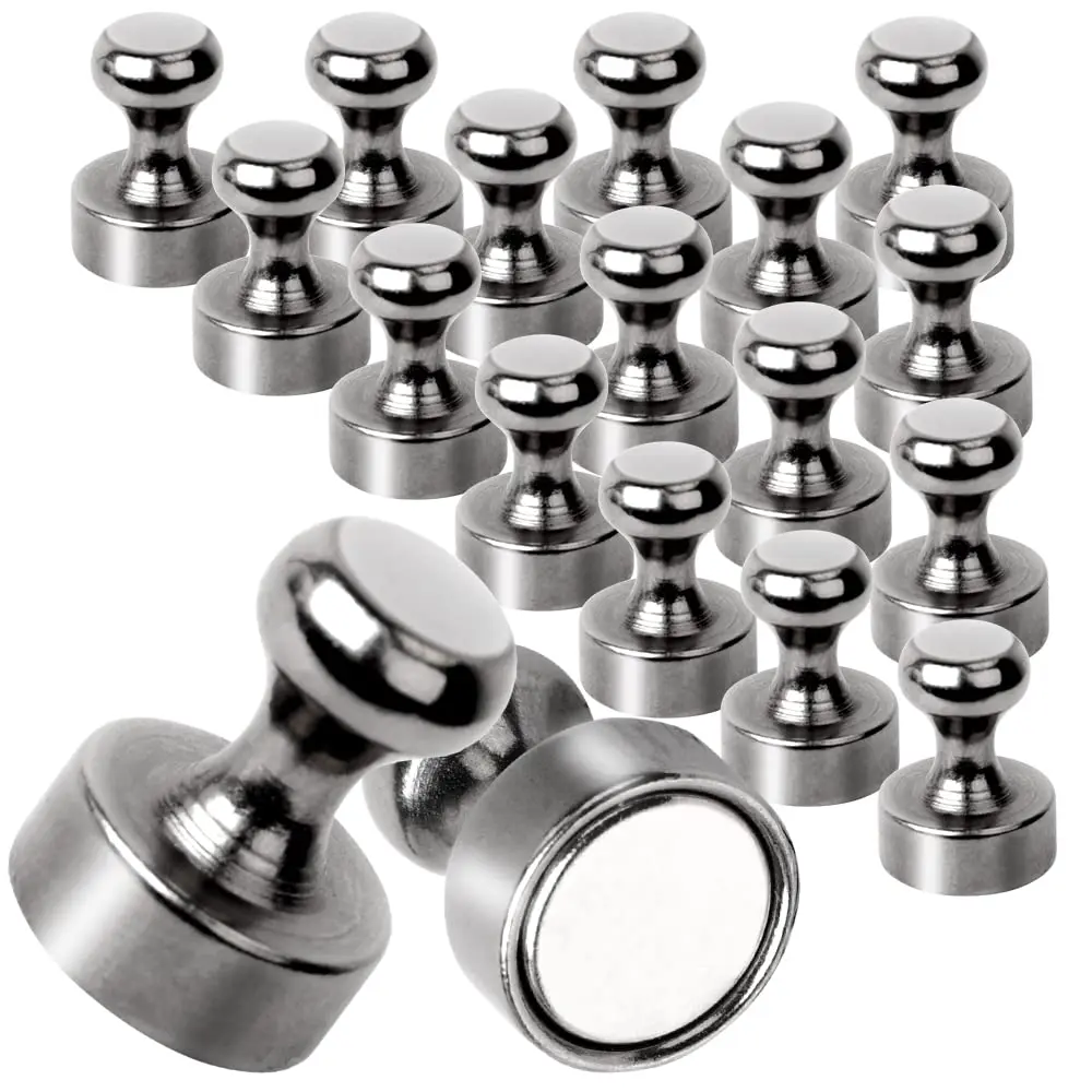 AnSun Neodym Magnete 18er-Pack – Extra Stark für Magnettafel, Kühlschrank, Notenmagnete – Schwarz Kegelmagnete (12 x 16 mm) inkl.