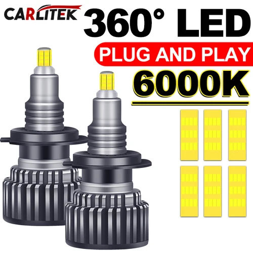 Imagen 1 del producto Bombilla de faro Led CANBUS 360 H7 H1 H8 H11 9005 Hb3 9006 Hb4 9012 Hir2 H27 880 881 lámpara de luz antiniebla 6000K blanco Super Mini 12V