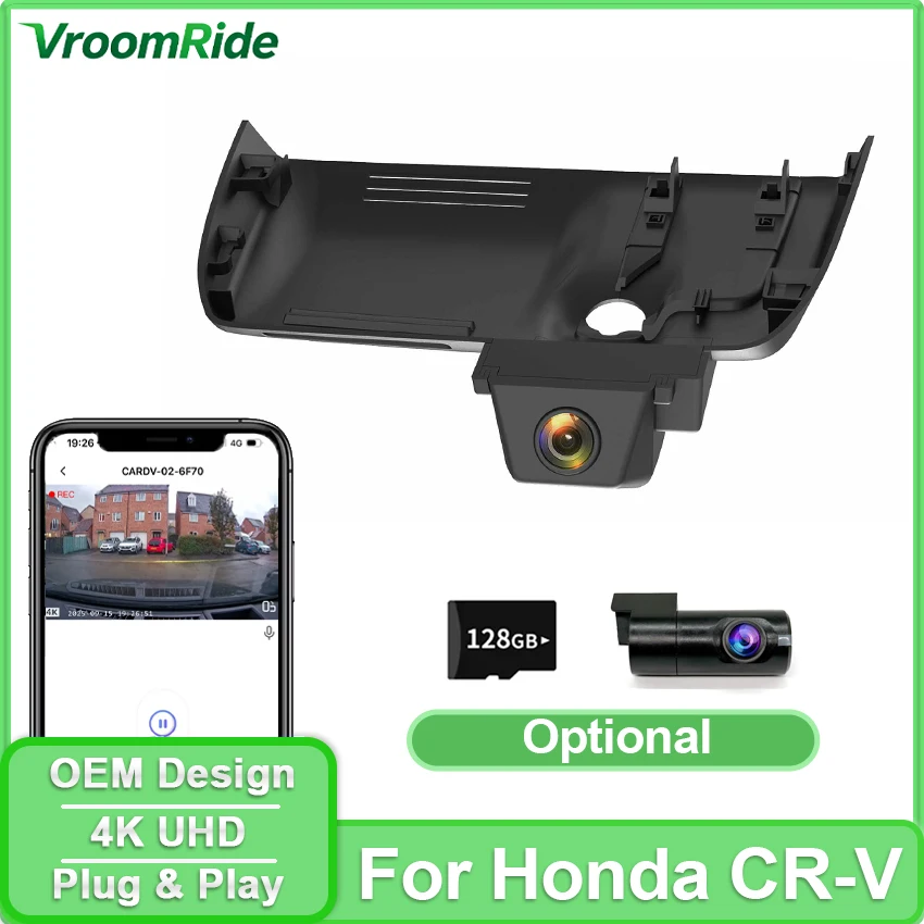 

Видеорегистратор для Honda CR-V CRV CR V 5-го поколения 2017-2022, Plug and Play, 4K, OEM, с Wi-Fi и приложением, для леворульных авто