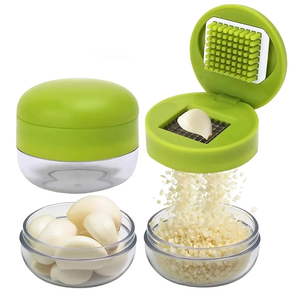 1PC Mini Manual Garlic Chopper, Handheld Garlic Crusher and Onion Vegetable Dicer with Container - view 2
